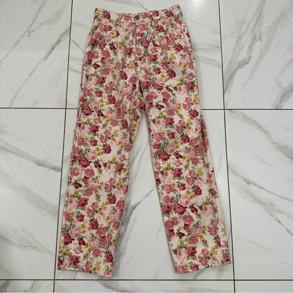 Teddy Fresh Pink Floral High-Waist Pants *ALTERED